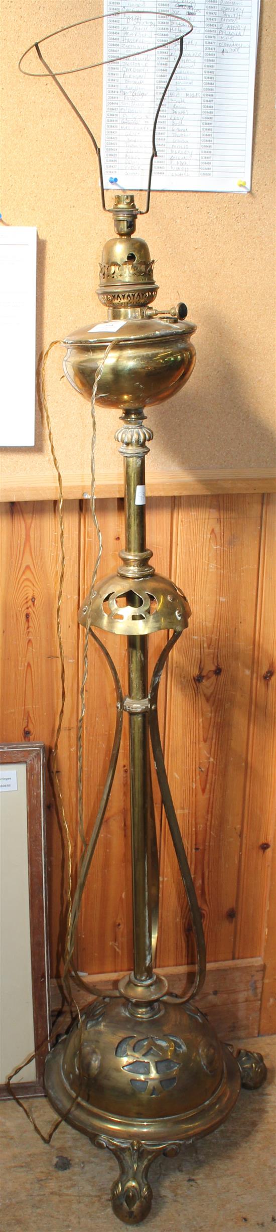 Victorian brass lamp base